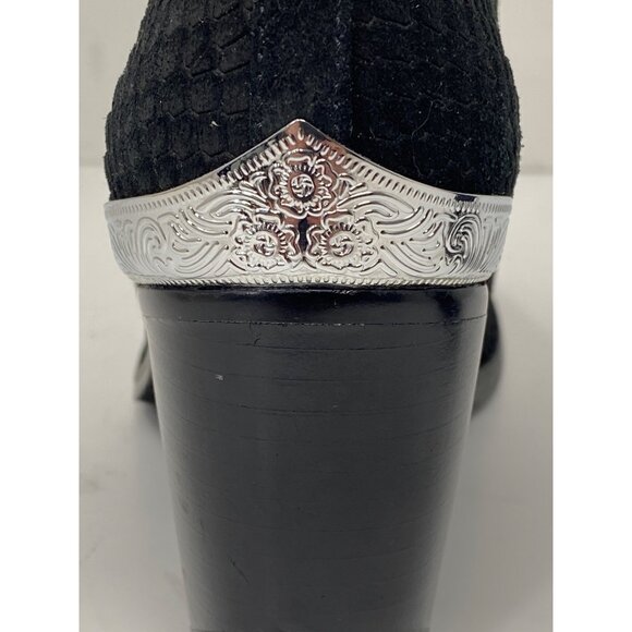 Jeffrey Campbell Womens Sz 5 Cromwell Snake Print Suede Western Booties Boots - Picture 7 of 10